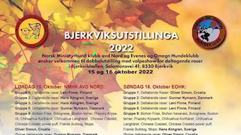 Hundeutstilling i Bjerkvikhallen, 15. og 16.oktober